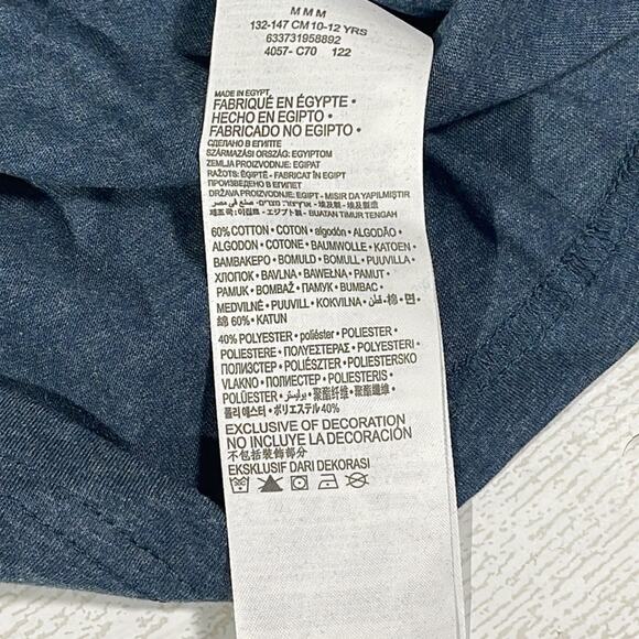 Hurley Heathered Blue Tee with Neon Rainbow Logo Medium - Picture 3 of 8